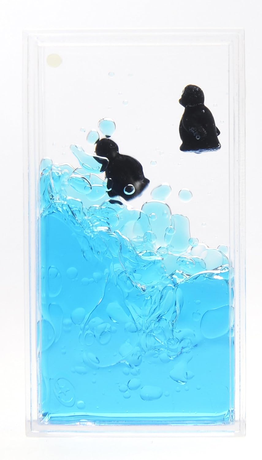 Liquid Penguin Paperweight | Surfing Sea Creatures | Calming and Relaxing Toy | Autism Toys | Children Activity | Desk Toys (2 Packs)
