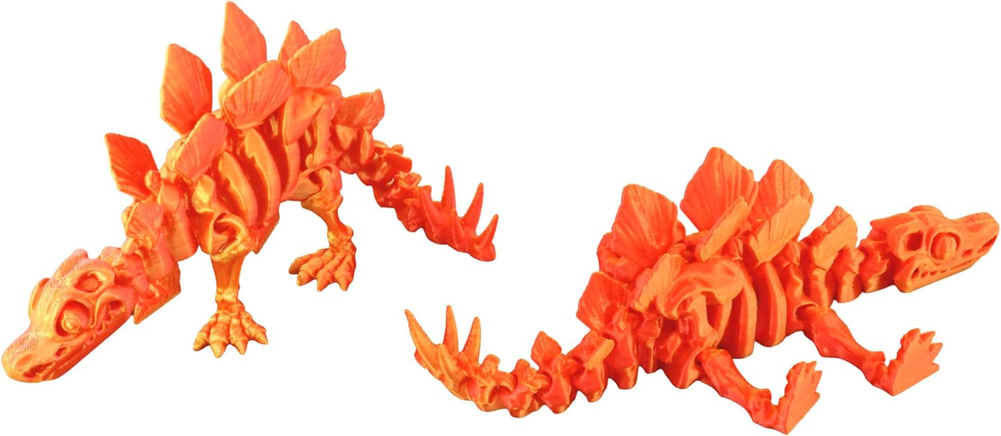 PowerTRC 5PCS 3D Printed Dinosaur Skeletons, T-Rex Triceratops Stegosaurus Velociraptor Spinosaurus Fidget Toys, 3D Printed Dragon Animals Toys, Articulated 3D Figurine Stress Relief Toy