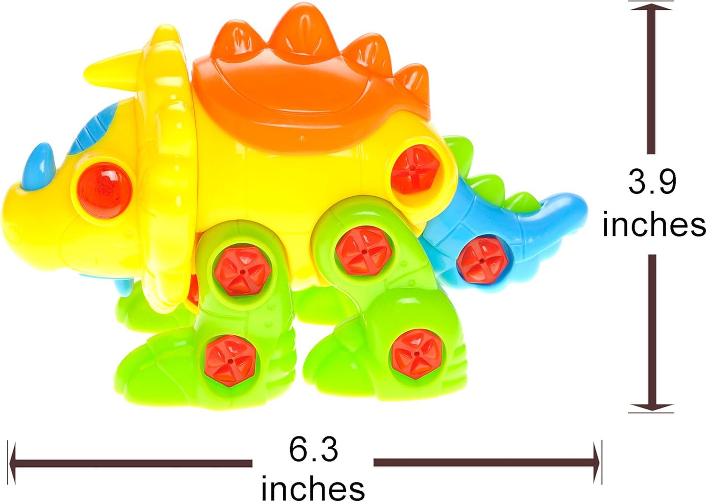 PowerTRC Take-A-Part Educational Triceratops Building Dinosaur with Lights & Sound | Construction Toy Set with 2 Screwdrivers for Kids