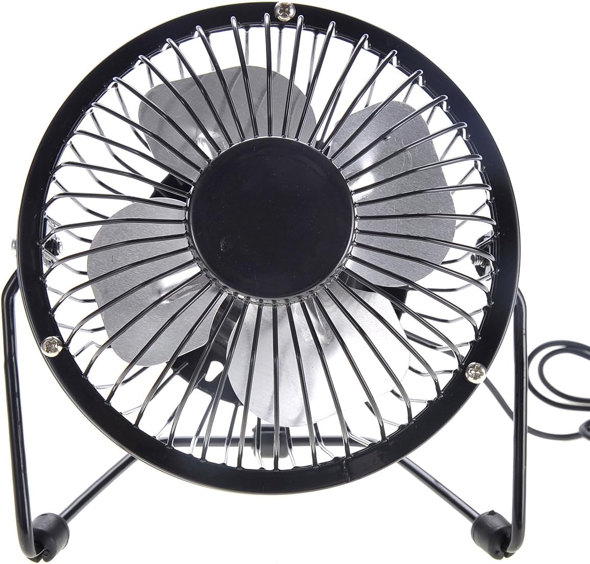 Mini USB Table Desk Personal Fan (Metal Design, Quiet Operation 3.9' USB Cable, High Compatibility)