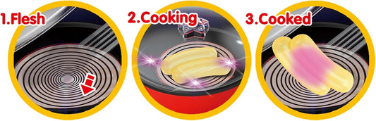 Electric Frying Pan Cooking Pot Play Set | Light, Realistic Sound Effects & Magic Color Changing Food | Ultimate Pretend Play Kitchen Toy