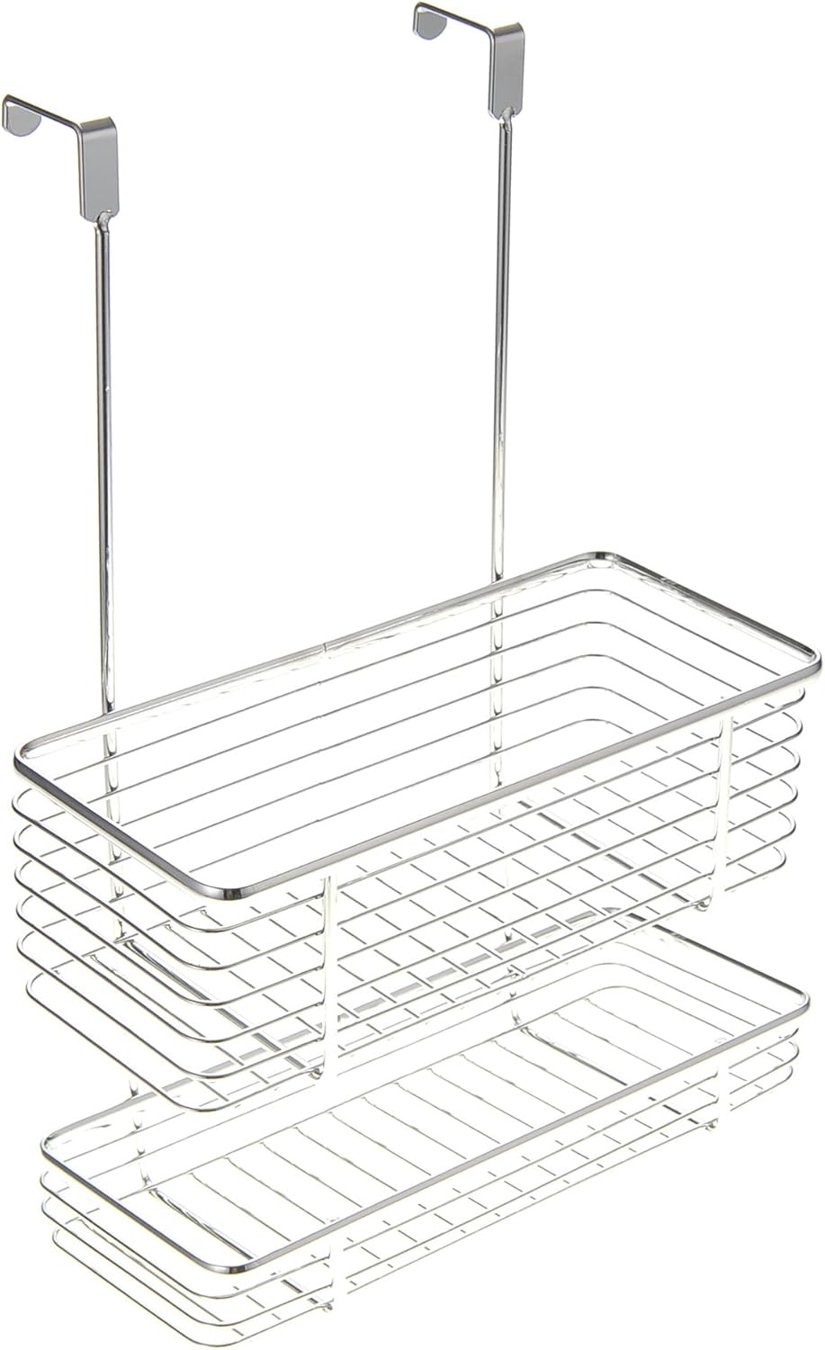 Chrome Storage with Two Shelves, Kitchen Organizer Basket, Over The Cabinet Rack