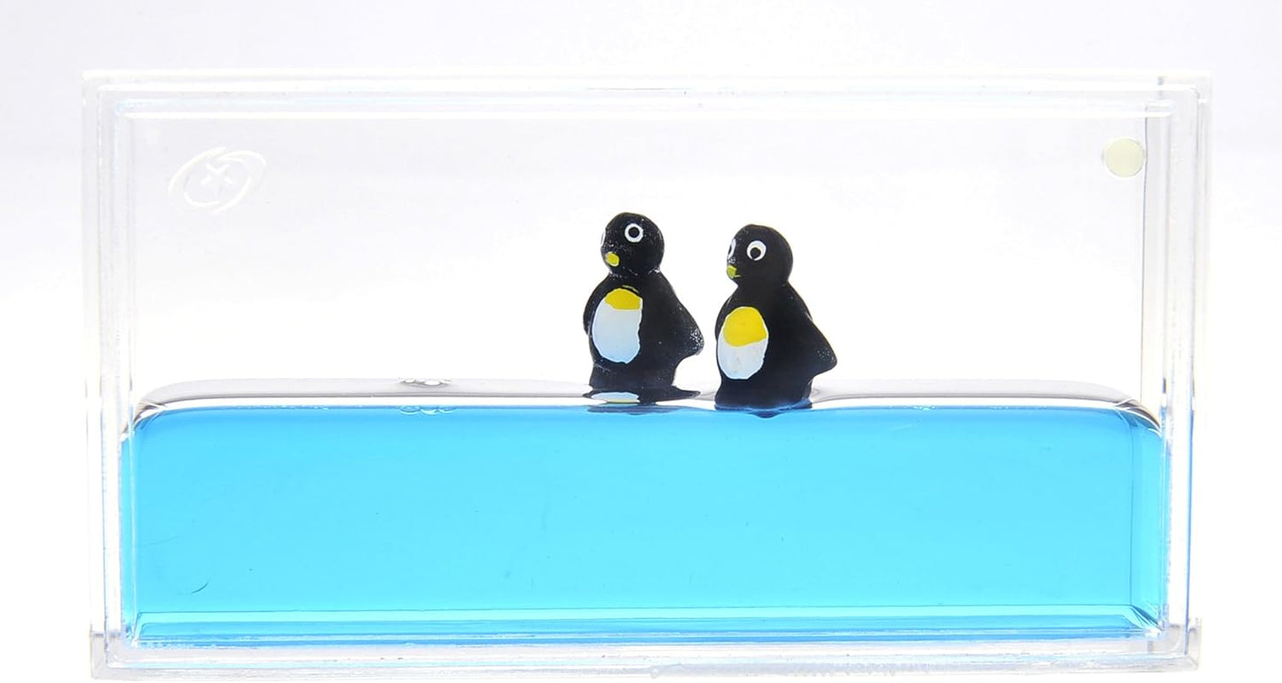 Liquid Penguin Paperweight | Surfing Sea Creatures | Calming and Relaxing Toy | Autism Toys | Children Activity | Desk Toys (2 Packs)