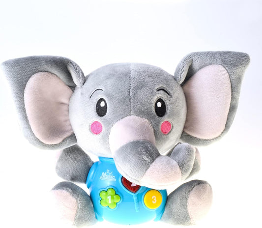 Plush Elephant Music Baby Toys 0-6 Months 6-12 Months Light Up Infant Toys 0-3 Months Elephant Toys Stuffed Animals for Girls New Born Baby Toys Boys & Girls Toddlers Musical Toys