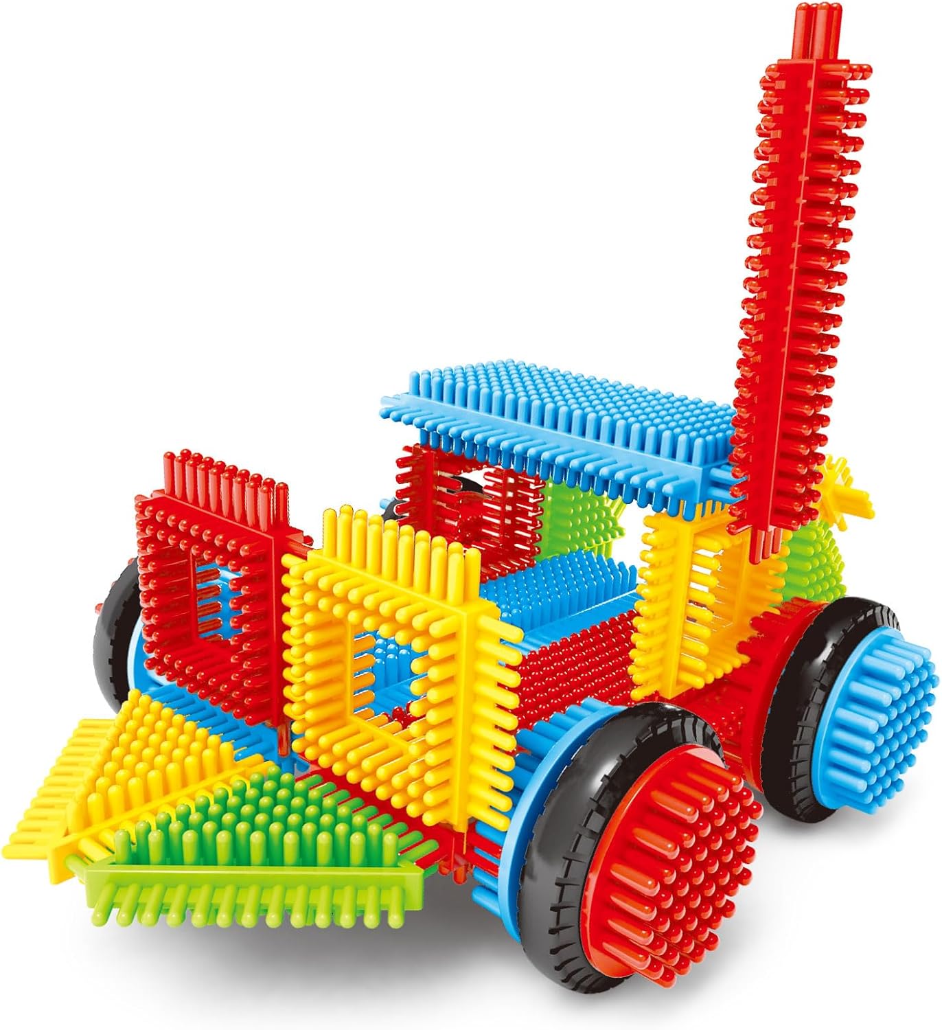 112 Pcs Hedgehog Building Blocks Tiles Building Toys for Kids Ages 4-8, Soft Interlocking Bristles Blocks Educational STEM Learning Preschool Toys