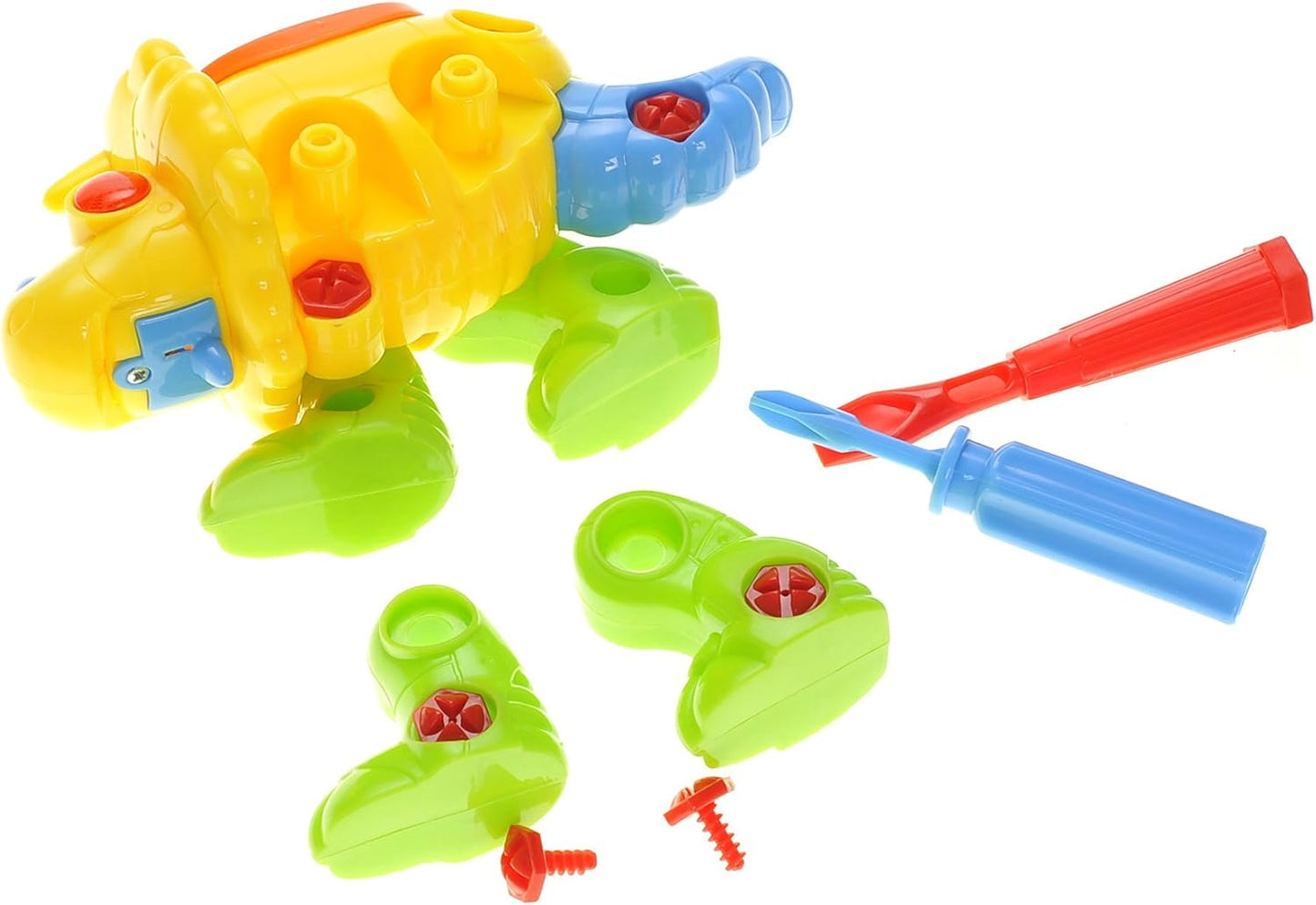 PowerTRC Take-A-Part Educational Triceratops Building Dinosaur with Lights & Sound | Construction Toy Set with 2 Screwdrivers for Kids