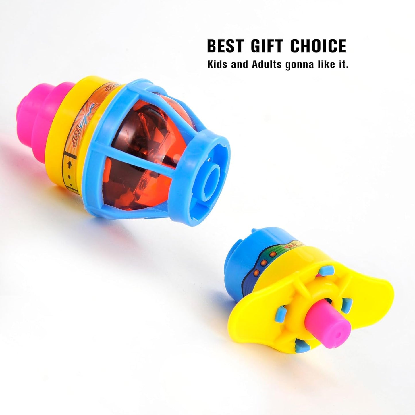 Spinning Tops for Kids, LED Light Up UFO Tops | Bulk Party Favor Toys | 12 Pack Tops with Gyroscope for Parties, Birthdays, Or School Rewards