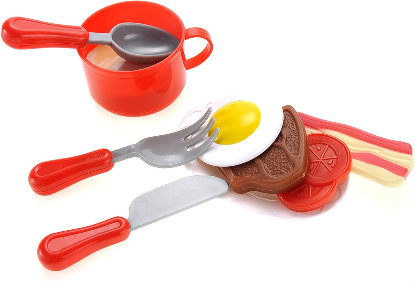 Breakfast Kids Toy Grill Playset for Ages 4-8, Cooking Toys Play Grill Set for Kids, Pretend BBQ Grill with Realistic Sounds Foods Utensils