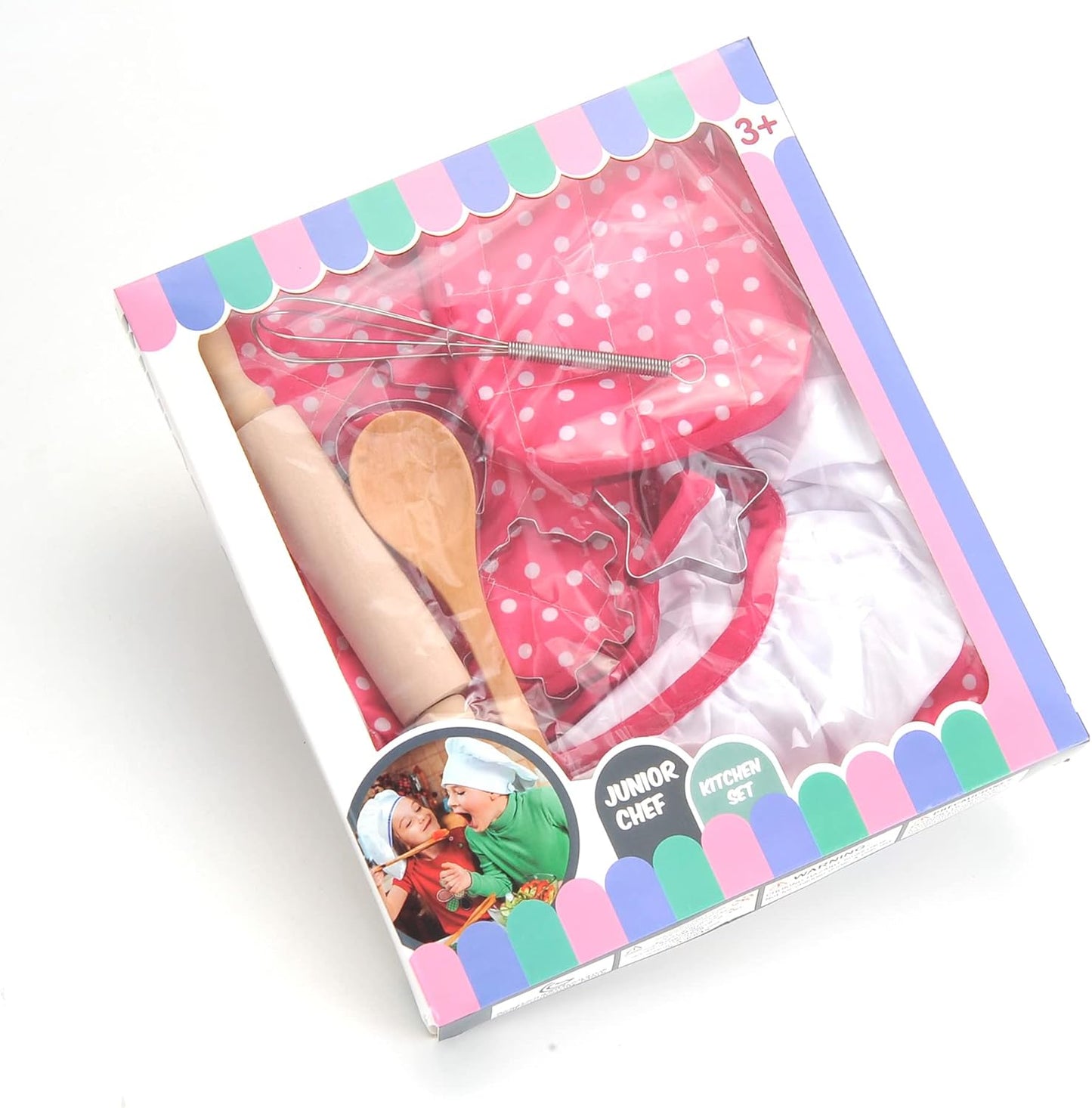 Toddler Cooking Apron for Girls, Cooking and Baking Set for Little Girls, Toddler Chef Outfit Chef Costume Kids Chef Hat and Apron 3-5 Pretend Play