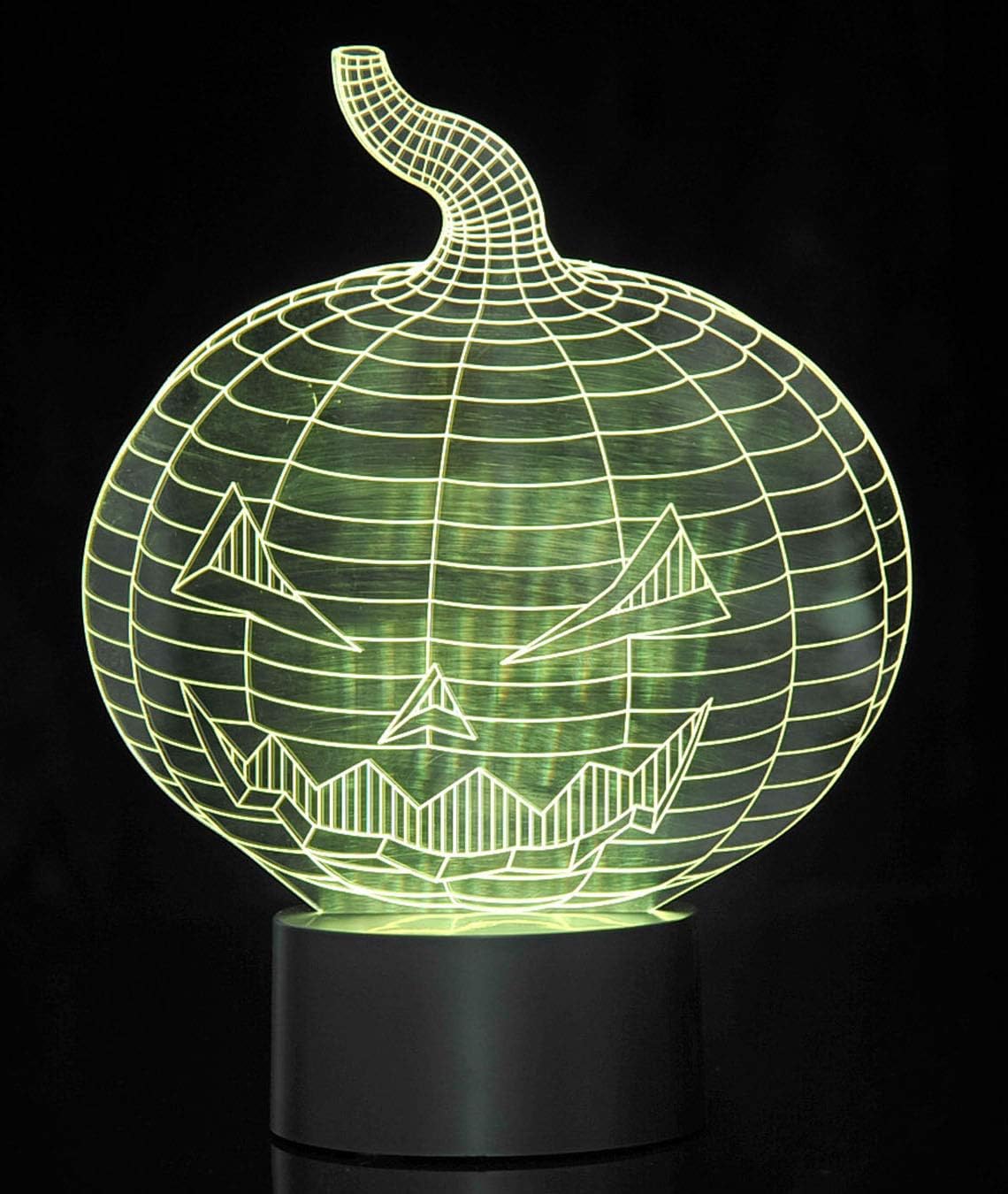 3D LED Night Light Optical Illusion Jack-O'-Lantern Pumpkin, Desk Table Lamp Color Change Multi Effects Functions | 7 Colors USB Powered Birthday & Party Gift