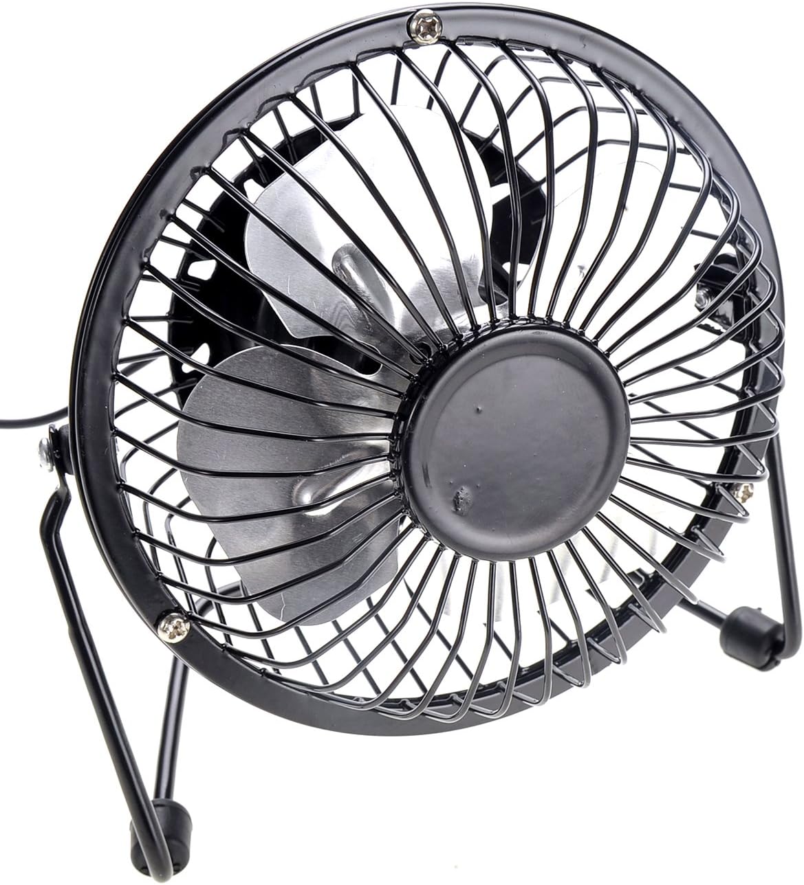 Mini USB Table Desk Personal Fan (Metal Design, Quiet Operation 3.9' USB Cable, High Compatibility)