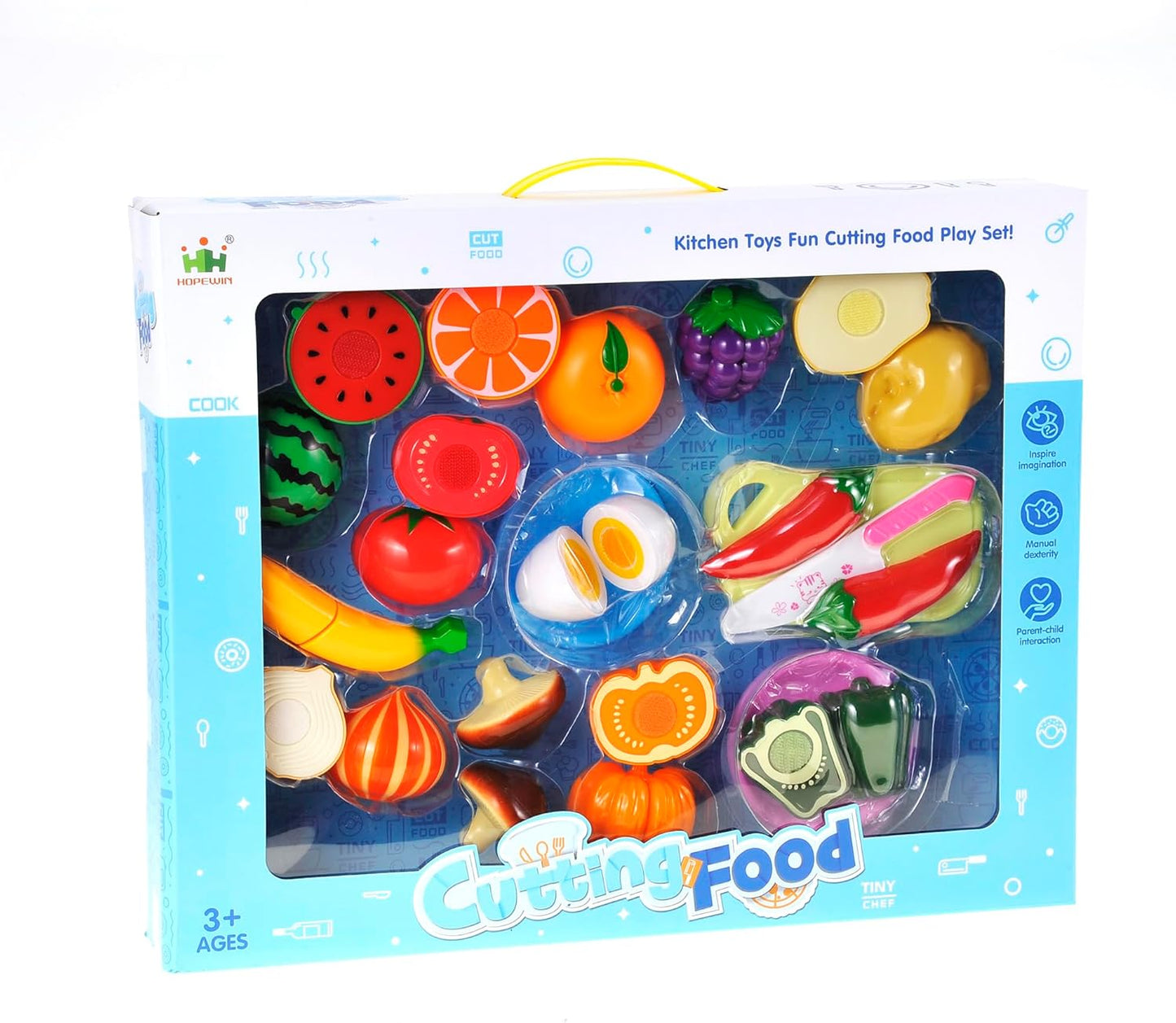 28 Pcs 16 Items Kitchen Cutting Play Fruit & Vegetables Toy for Kids | Pretend Cooking Vegan Play Set | Educational & Imaginative Birthday Gift for Toddler & Baby, Boys & Girls