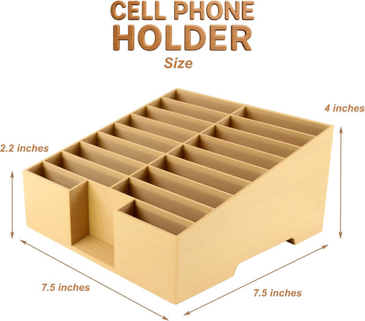 16-Grid Cell Phone Holder for Classroom, Office Desktop Organizer Storage Box Mobile Phone Management