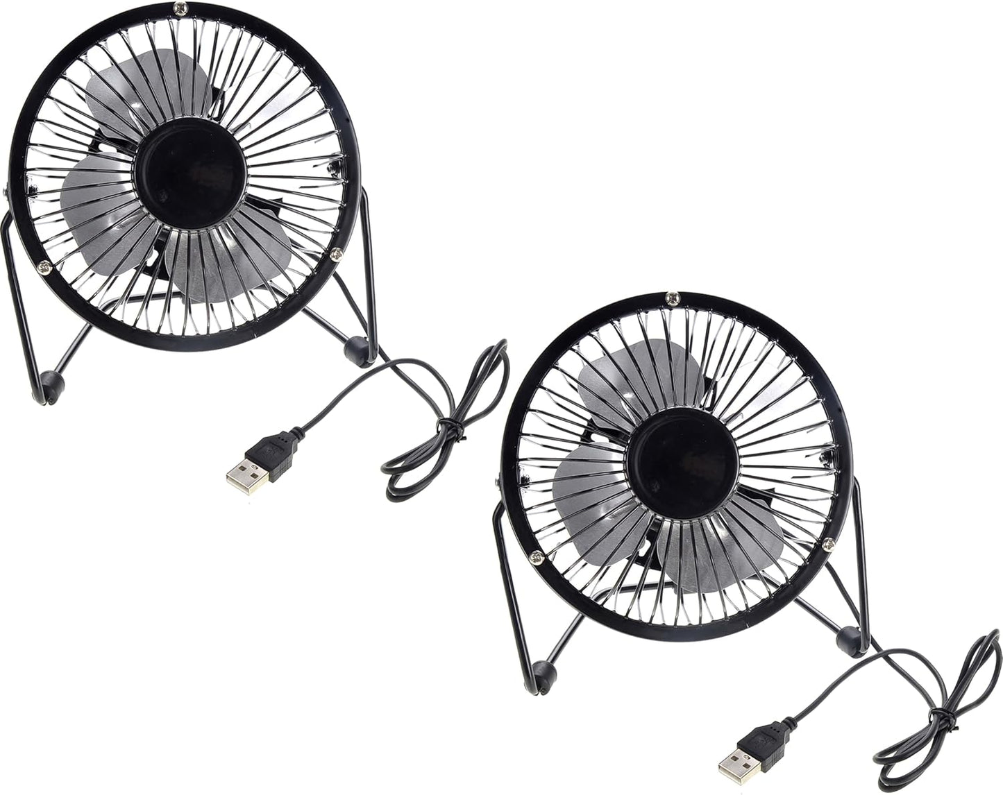 Mini USB Table Desk Personal Fan (Metal Design, Quiet Operation 3.9' USB Cable, High Compatibility)