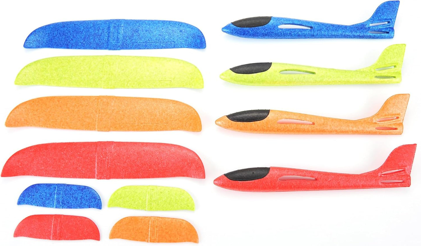 8 Pack Large 17.5” Foam Airplanes for Kids, 2 Flight Modes, Styrofoam Glider Planes, Throwing Flying Foam Airplane, Outdoor Sports Game Toys, Birthday Gifts for Girls 3-12 Years Old Boys
