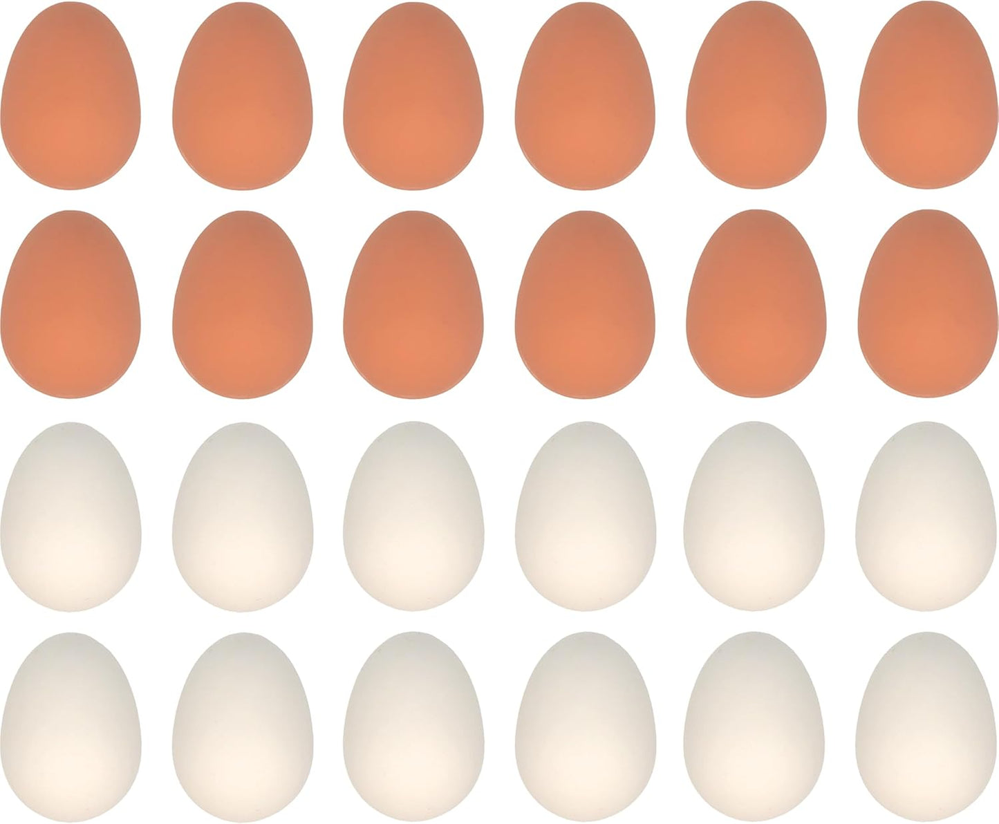 24 Pcs Bouncy Rubber Eggs Toys, 2.16 inches Fake Bouncing Eggs for DIY Easter, Realistic Lifelike Pretend Play Food Funny Party Favors Bulk Fetch Pet Toys