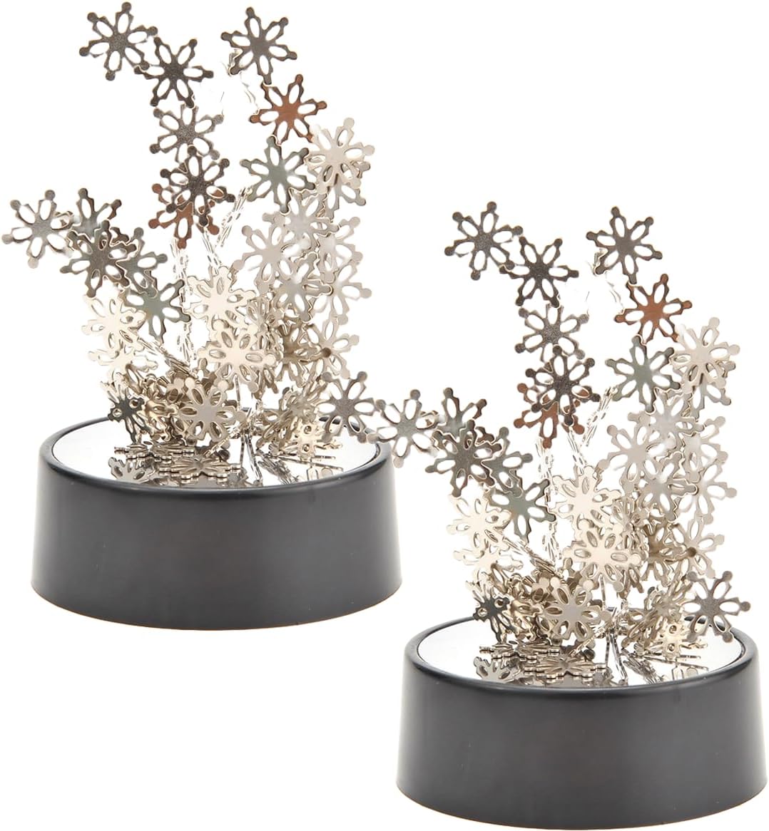 Magnetic Desktop Sculpture (Snowflakes) | Mini Magnetic Art Decoration for Desktop | Fun Stress Relief Office Gift
