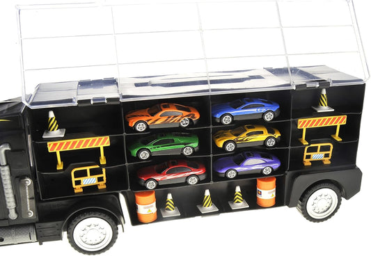 Transport Truck Car Carrier, Easy to Carry Truck with Mini Vehicle Storage and Accessories