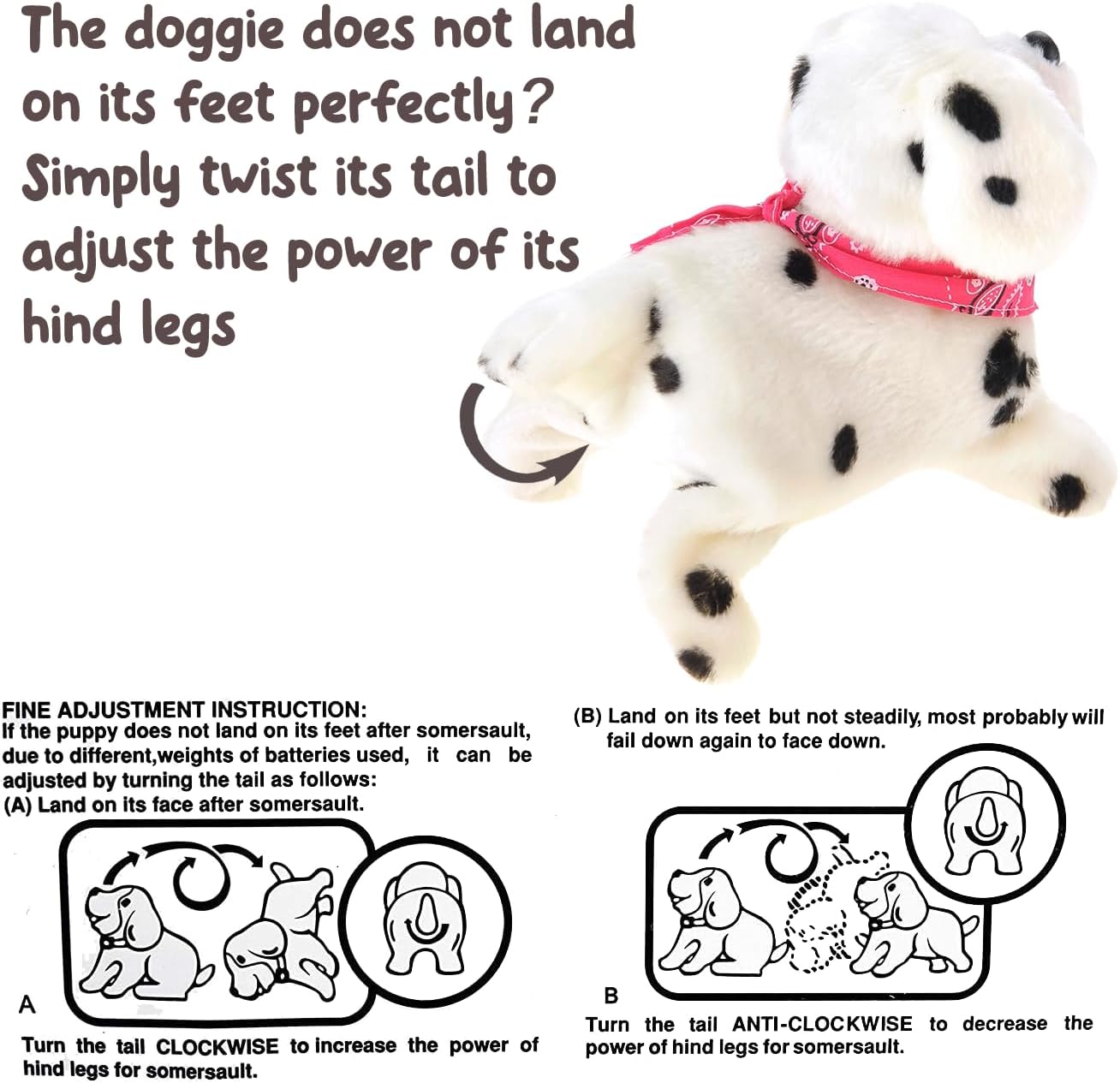 Cute Somersault Little Puppy | Barks, Sits, Walk, and Flips | Pet Toy Dog (2 Packs)