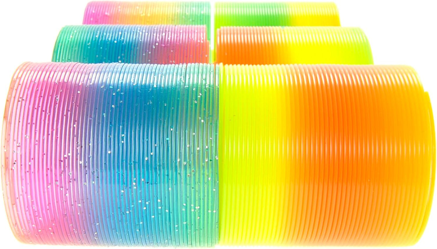 12 Pcs Slinky Toys for Kids Goodie Bag Stuffer Rainbow Slinky Party Favors Spring Toy Slinkies for Carnival Prize Classroom Exchange Gifts (2.5 inches)