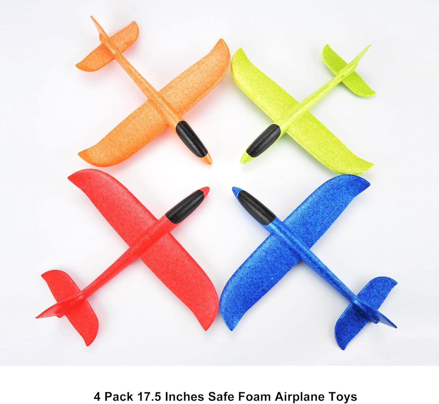 8 Pack Large 17.5” Foam Airplanes for Kids, 2 Flight Modes, Styrofoam Glider Planes, Throwing Flying Foam Airplane, Outdoor Sports Game Toys, Birthday Gifts for Girls 3-12 Years Old Boys
