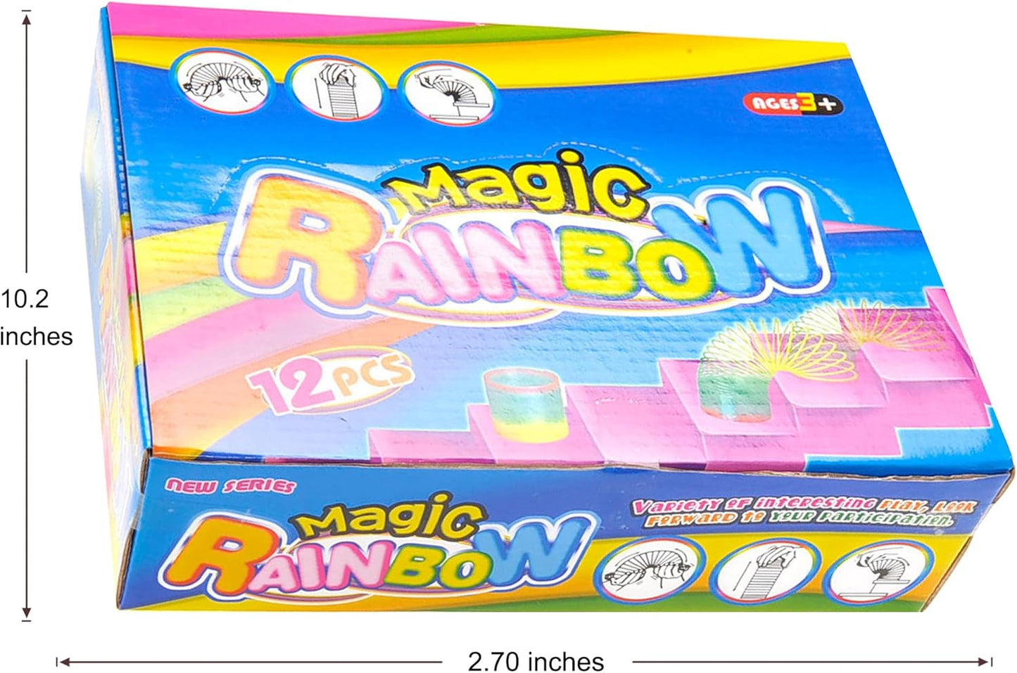 12 Pcs Slinky Toys for Kids Goodie Bag Stuffer Rainbow Slinky Party Favors Spring Toy Slinkies for Carnival Prize Classroom Exchange Gifts (2.5 inches)