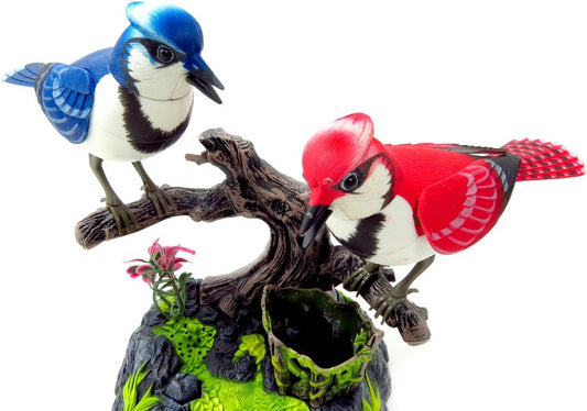Baltimore Blue Jay Set | Realistic Birds | Toy Bird Pets | Sound Activated | for Enchanting Indoor Ambiance