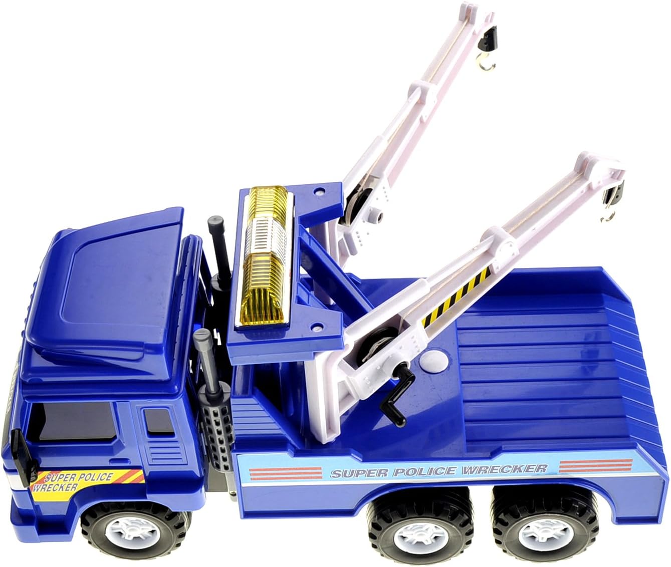 PowerTRC Tow Truck Toy for Kids | 13 inch Push & Go Realistic Friction Powered Police Wrecker with Adjustable Double Hook Christmas Toy Gift for Ages 3 & up (2 Sets)