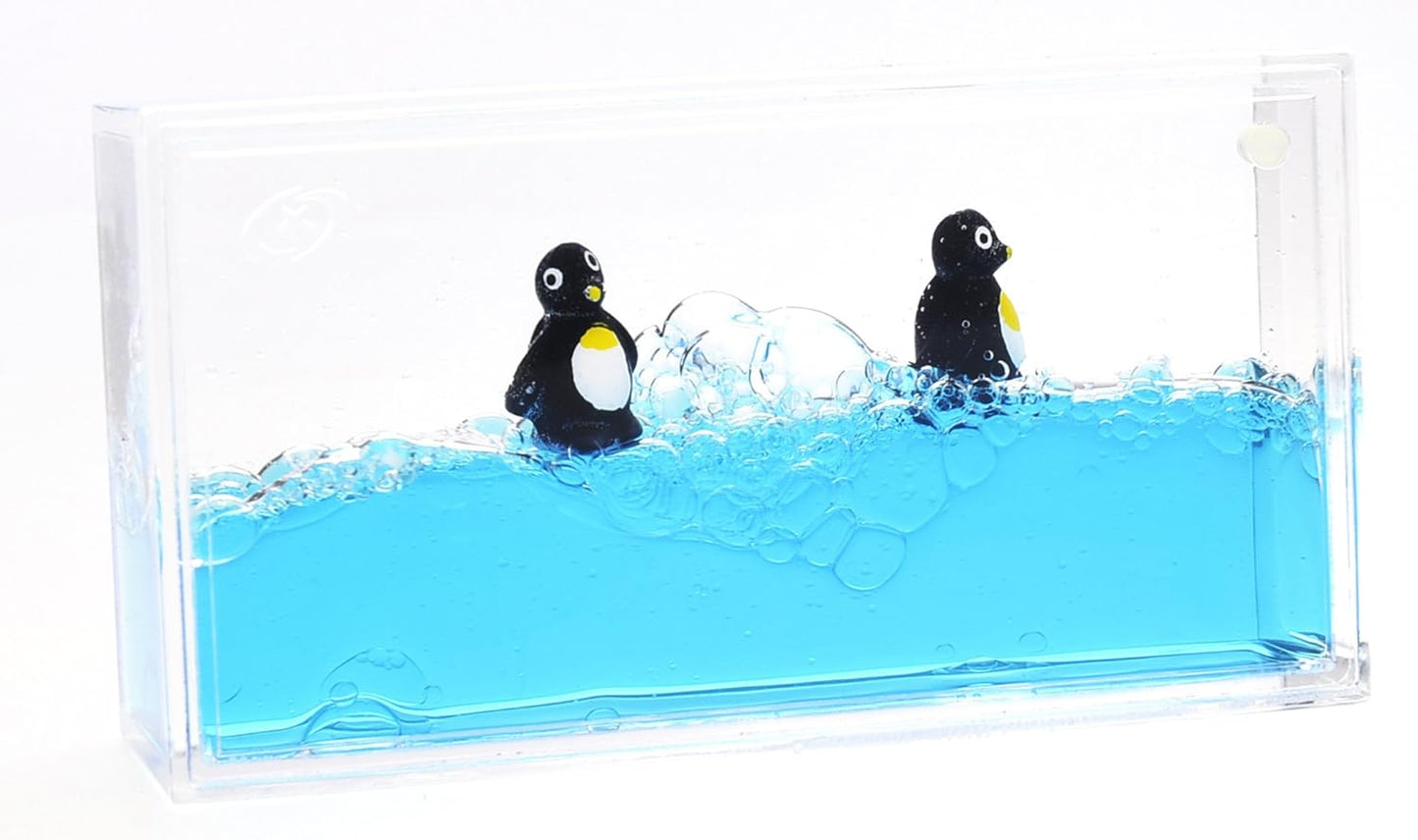 Liquid Penguin Paperweight | Surfing Sea Creatures | Calming and Relaxing Toy | Autism Toys | Children Activity | Desk Toys (2 Packs)