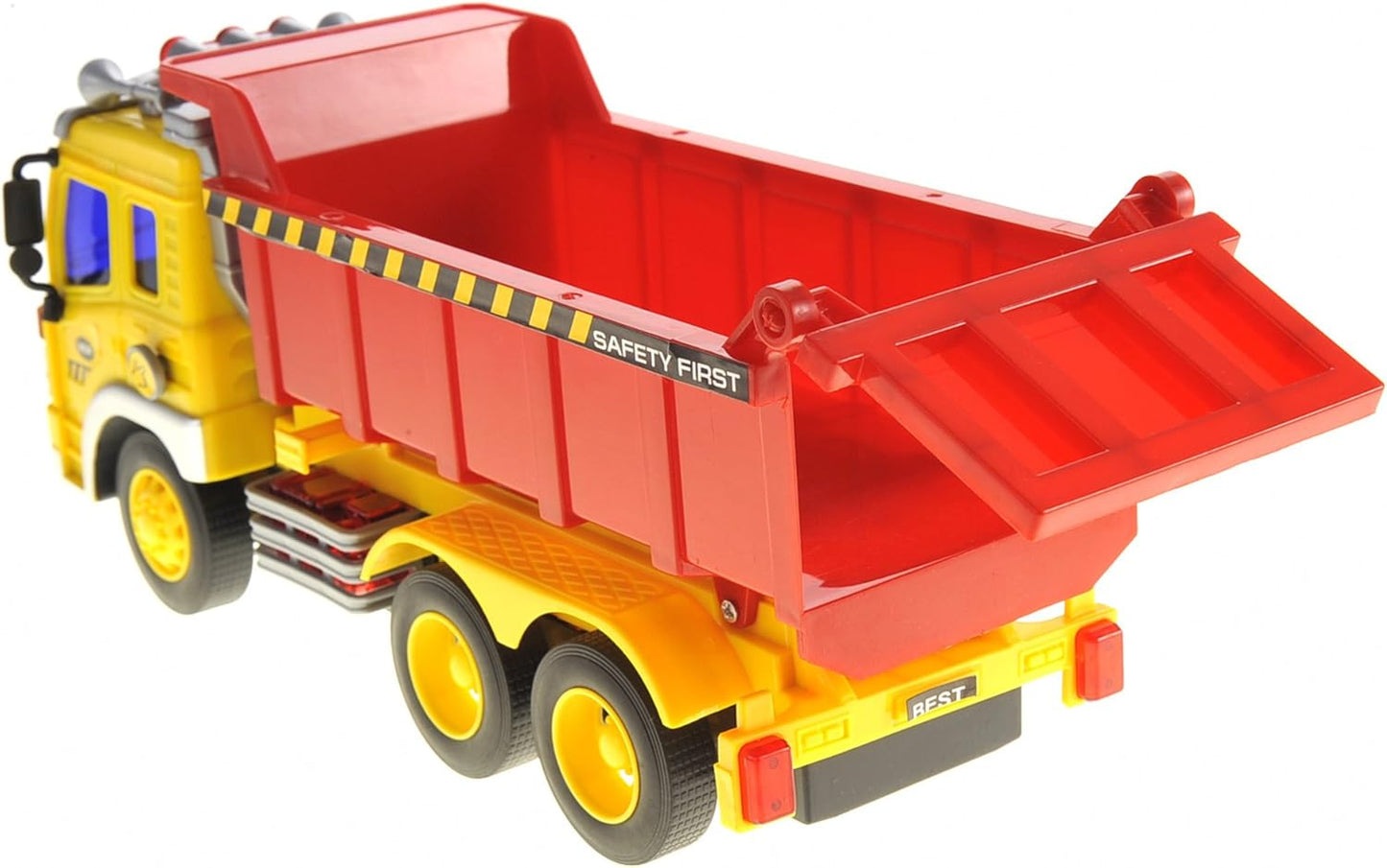 Push & Go Friction Powered Dump Truck Toy with Light and Sound | Realistic Play Tipper Truck Toy Gift for Boys and Girls