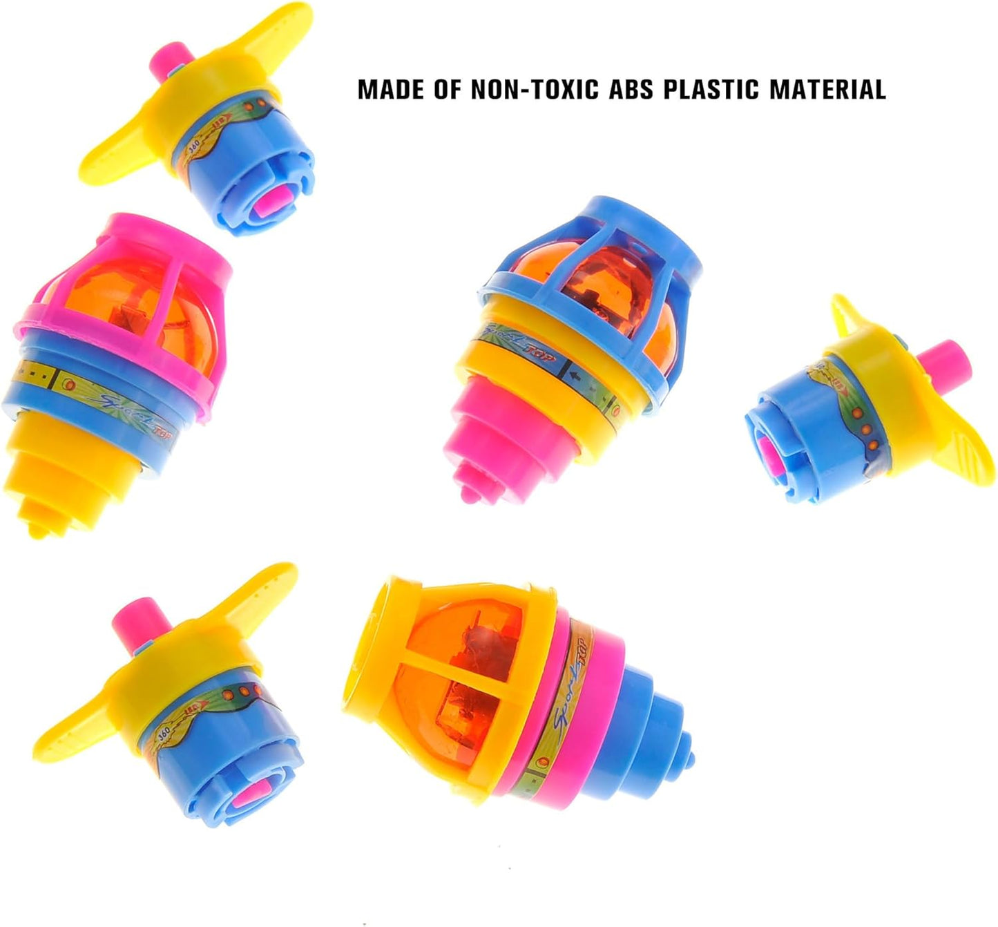 Spinning Tops for Kids, LED Light Up UFO Tops | Bulk Party Favor Toys | 12 Pack Tops with Gyroscope for Parties, Birthdays, Or School Rewards
