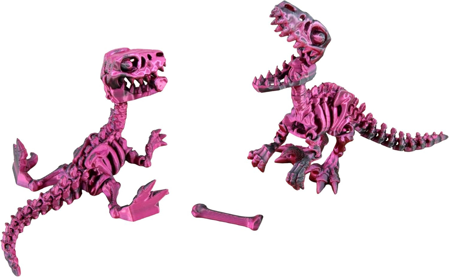 PowerTRC 5PCS 3D Printed Dinosaur Skeletons, T-Rex Triceratops Stegosaurus Velociraptor Spinosaurus Fidget Toys, 3D Printed Dragon Animals Toys, Articulated 3D Figurine Stress Relief Toy