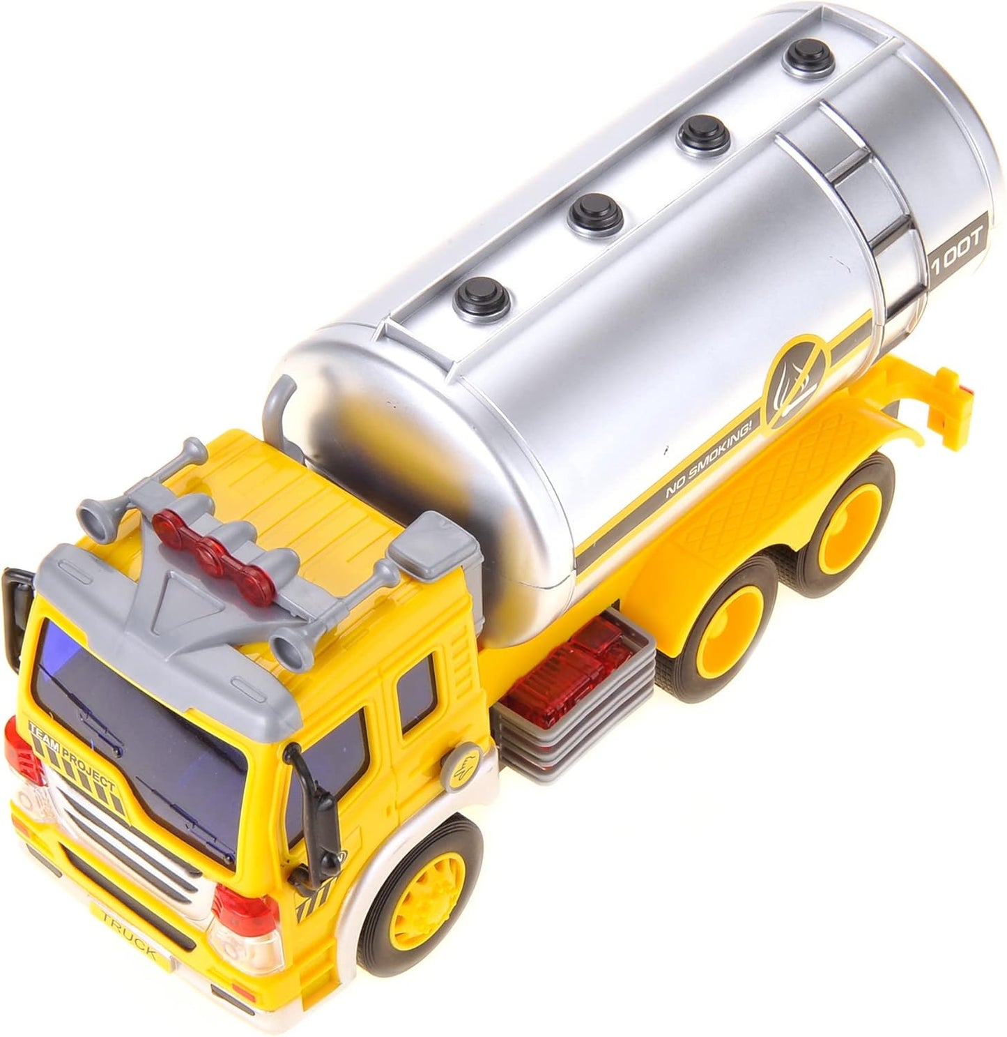 Push & Go Friction Powered Oil Truck Toy with Light and Sound | Realistic Play Oil Tanker Truck Toy Gift for Boys and Girls