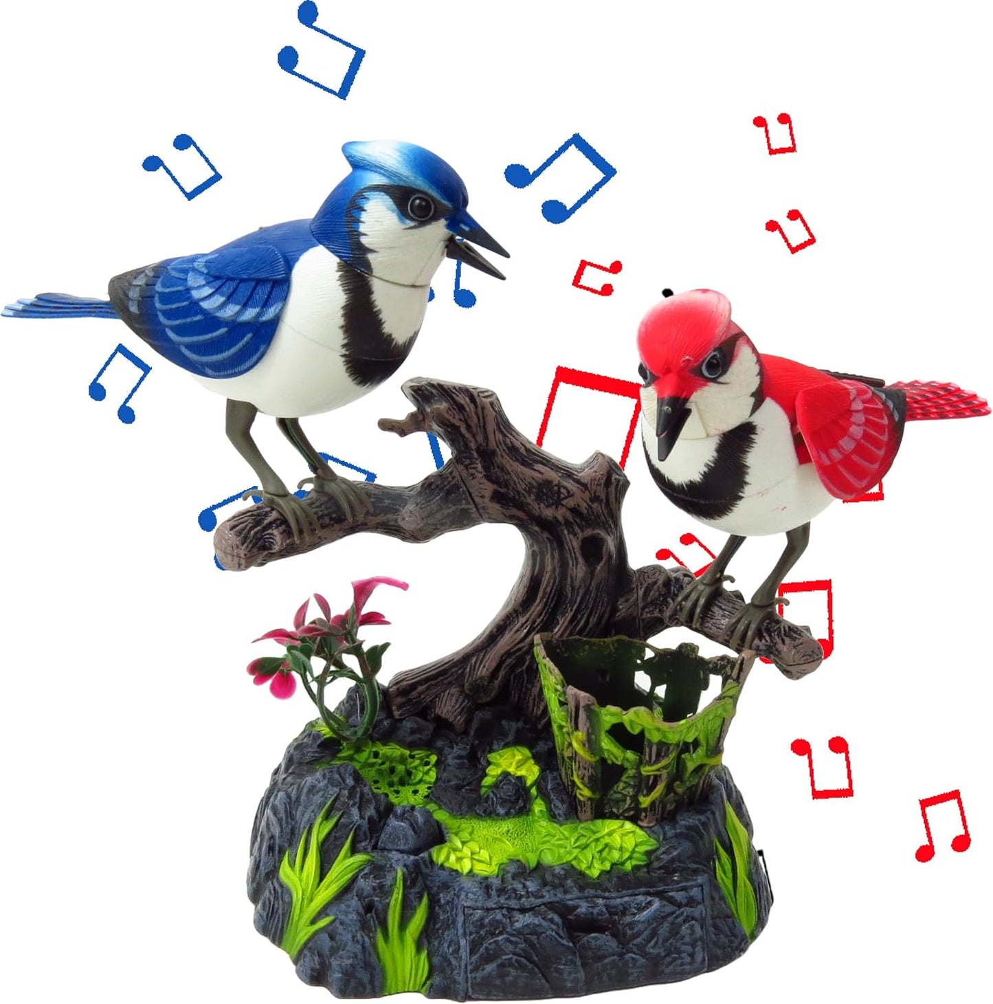 Baltimore Blue Jay Set | Realistic Birds | Toy Bird Pets | Sound Activated | for Enchanting Indoor Ambiance