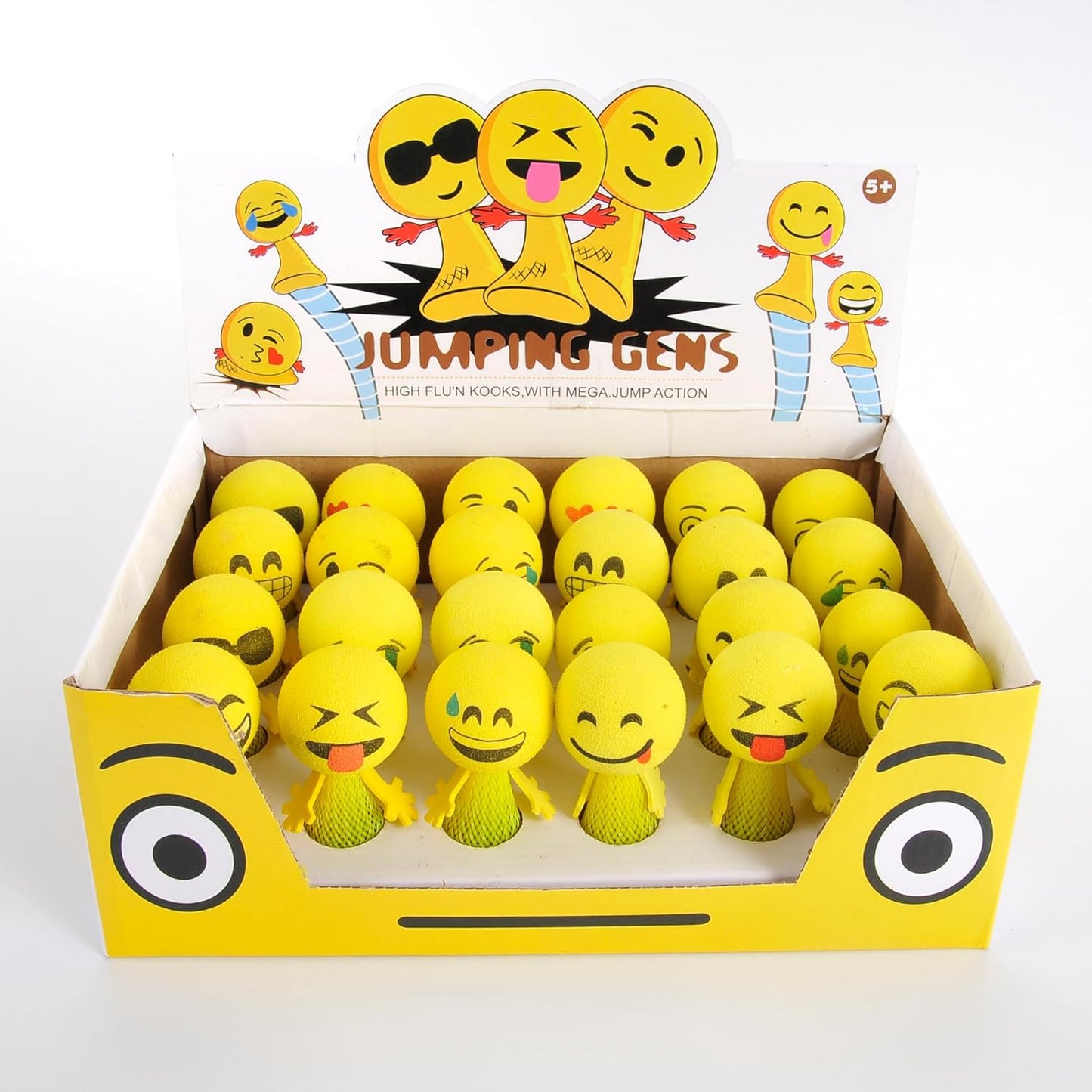 24 Pcs Jumping Emoticon Popper Toys Spring Launchers Party Favors for Kids Birthday Bulk Goodie Bag Stuffers Fillers School Prize for Kids Classroom Gift Bag Toys
