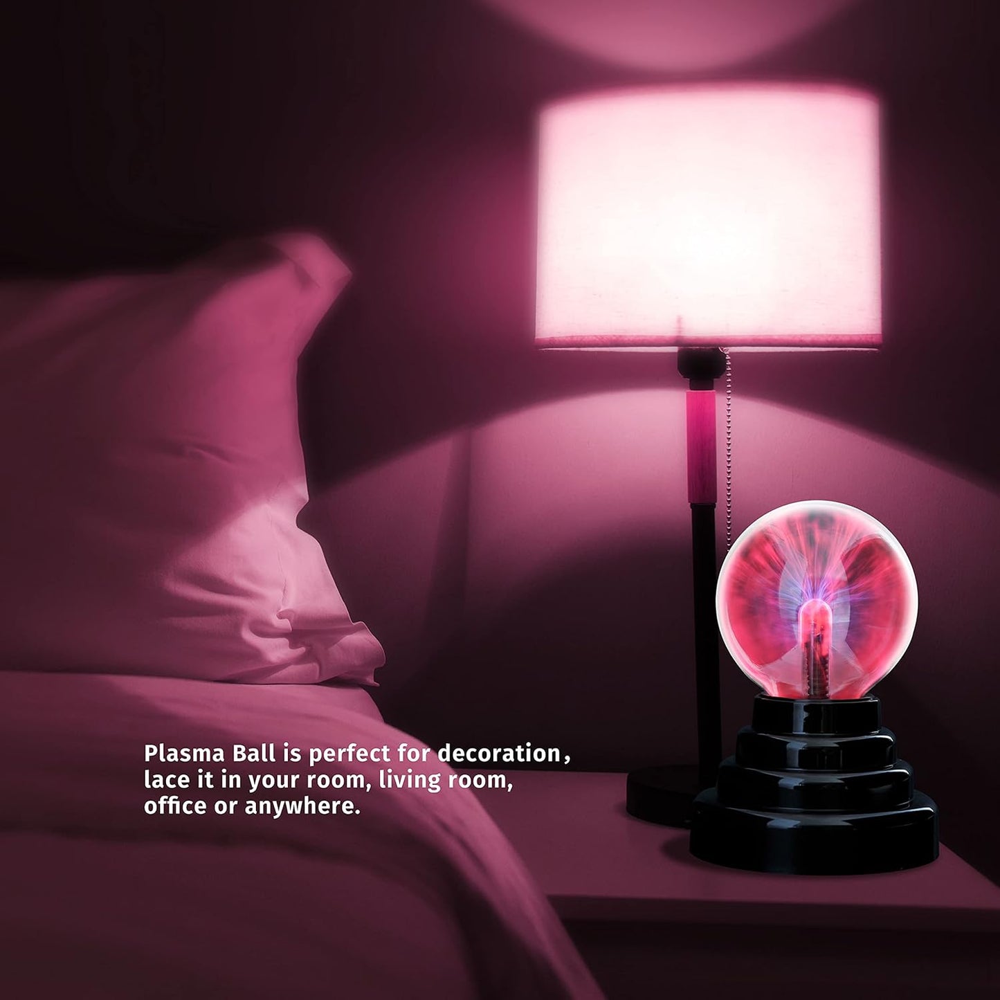 Plasma Ball Lightning Sphere | Battery & USB Powered | Nebula, Thunder Lightning for Parties,Science Decorations, Prop, Sensitive Lighting, Kids, Bedroom, Home and Gifts | Desktop Decoration