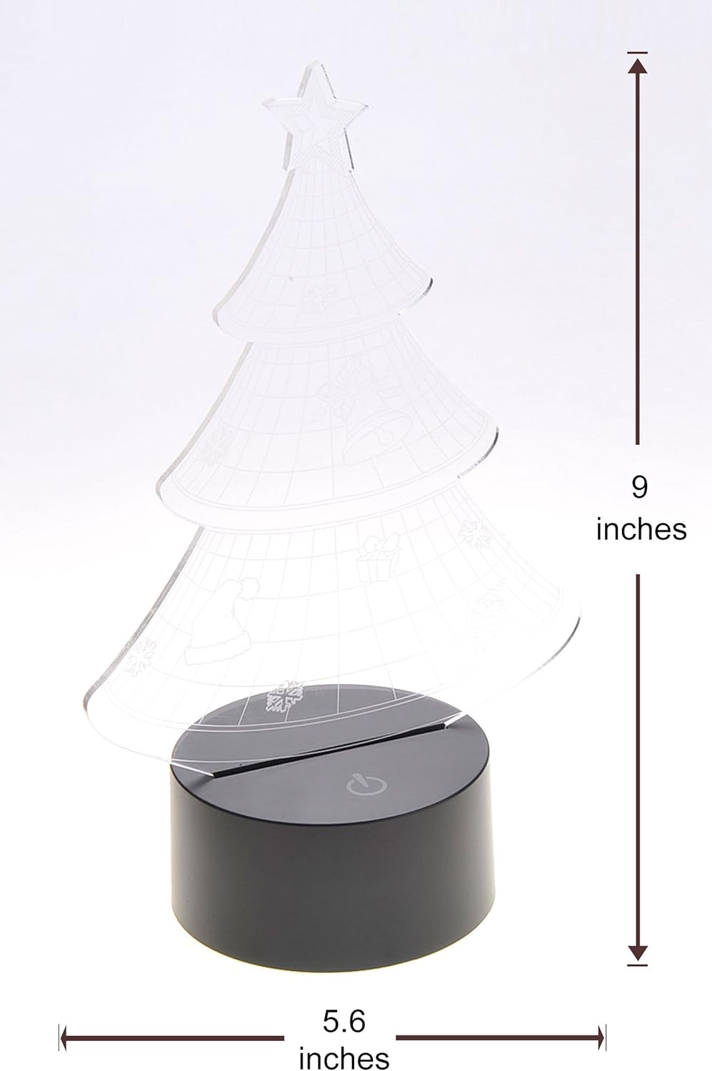 3D LED Night Light Optical Illusion Christmas Tree, Desk Table Lamp Color Change Multi Effects Functions | 7 Colors USB Powered Birthday & Party Gift