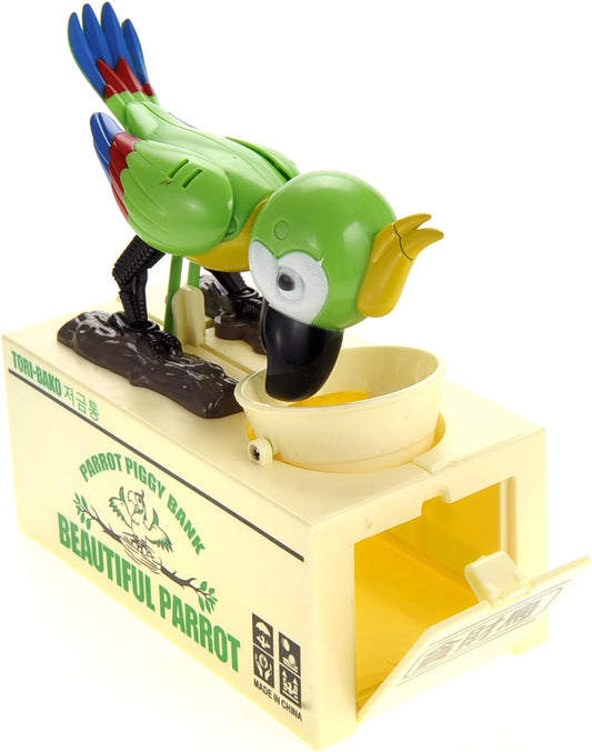 Parrot Coin Bank for Kids, Cute Money Bank for Boys and Girls, Savings Piggy Bank | Fun Gift for Kids and Adults
