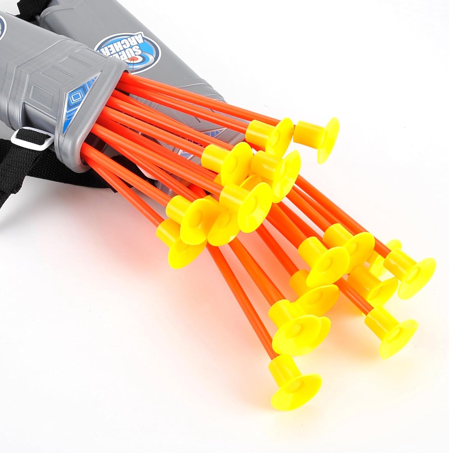 2 Pack Bow and Arrow Set for Kids 8-12, Suction Cup Bow and Arrow Game Set with Target Practice LED Light Up Kids Archery Set Outdoor Play Toys 2 Quivers 2 Blasters 20 Arrows & Darts