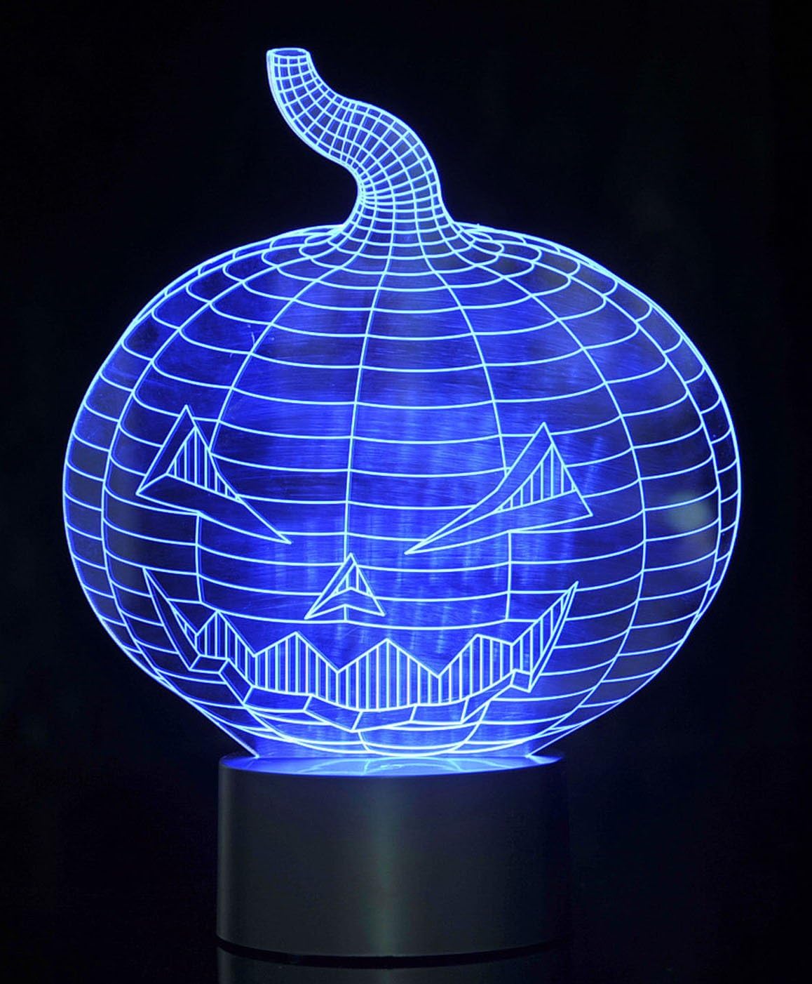 3D LED Night Light Optical Illusion Jack-O'-Lantern Pumpkin, Desk Table Lamp Color Change Multi Effects Functions | 7 Colors USB Powered Birthday & Party Gift
