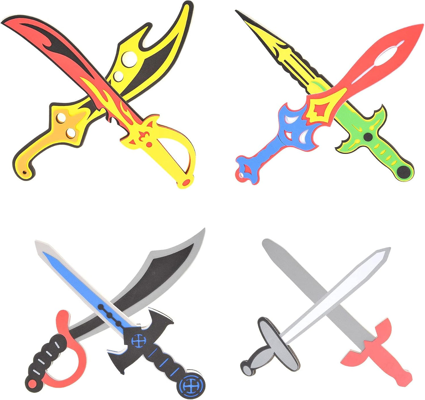 Foam Sword and Shield 12 Piece Playset | Ninja, Warrior, Viking Role Play Accessories for Kids | Great for Party Favors