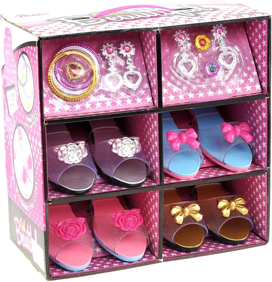 Princess Dress up and Role Play Collection Shoe Set and Jewelry Boutique Includes 4 Pairs of Shoes Multiple Fashion Accessories