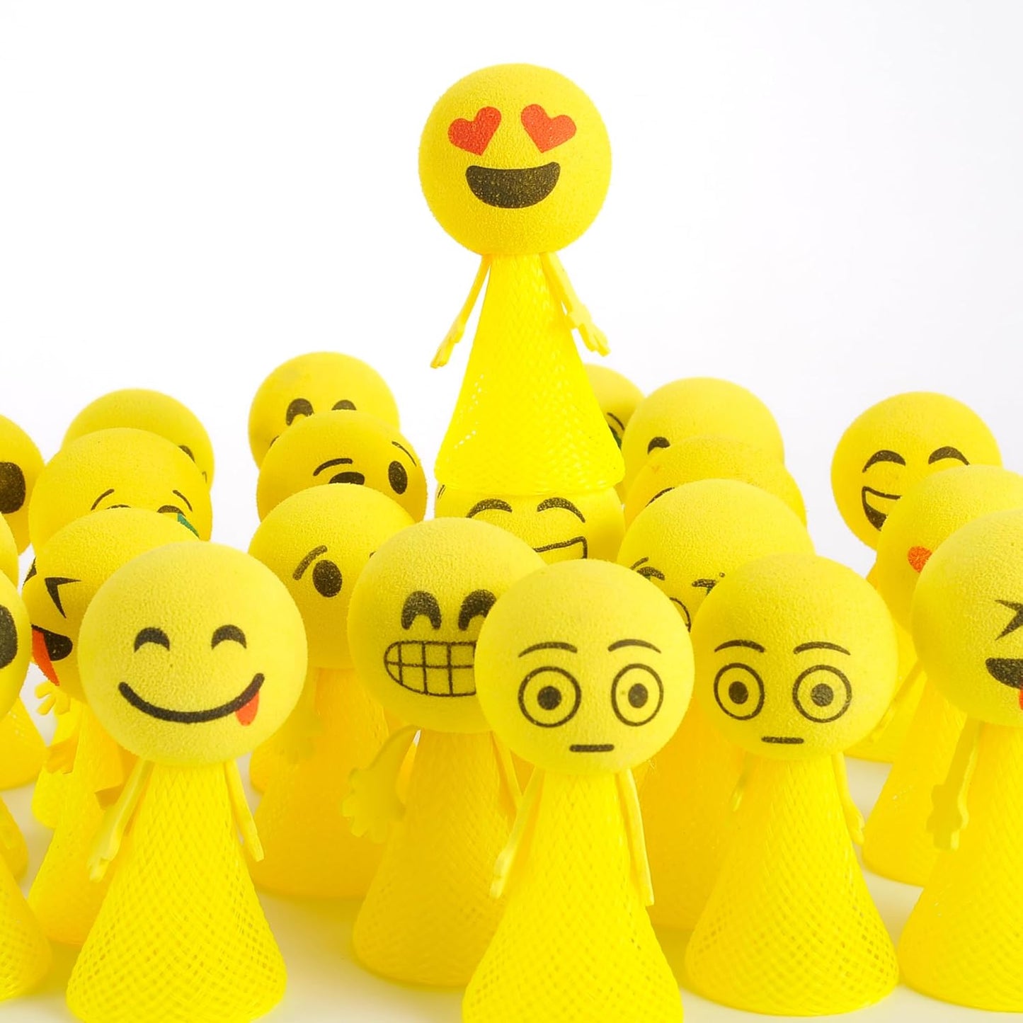 24 Pcs Jumping Emoticon Popper Toys Spring Launchers Party Favors for Kids Birthday Bulk Goodie Bag Stuffers Fillers School Prize for Kids Classroom Gift Bag Toys