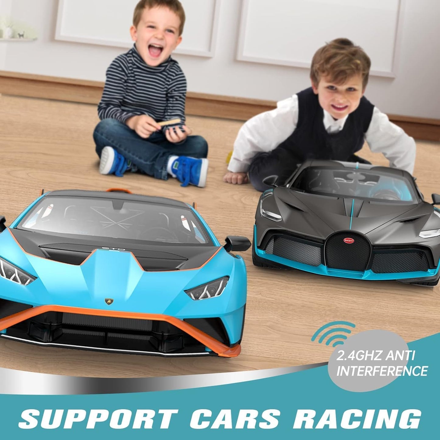 PowerTRC Official Licensed RC Lamborghini Car R/C 1/14 Lamborghini Huracan STO Model Car 2.4 GHZ Blue Lamborghini Toy Car Remote Control Car for Boys 8-12 Hobby RC Cars