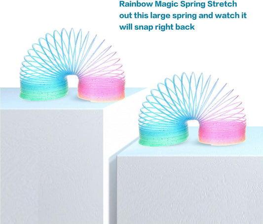 12 Pcs Slinky Toys for Kids Goodie Bag Stuffer Rainbow Slinky Party Favors Spring Toy Slinkies for Carnival Prize Classroom Exchange Gifts (2.5 inches)