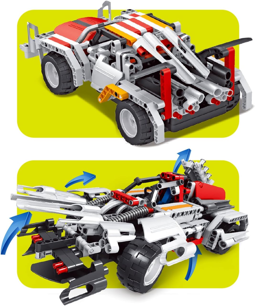 STEM Building Remote Control Car Toys for Kids | 2in1 DIY Building RC Rechargable Battery Car Kit | 326 Pcs Engineering Project Birthday Gift Idea for Boys Girls Ages 6 7 8 9 10 11 12+