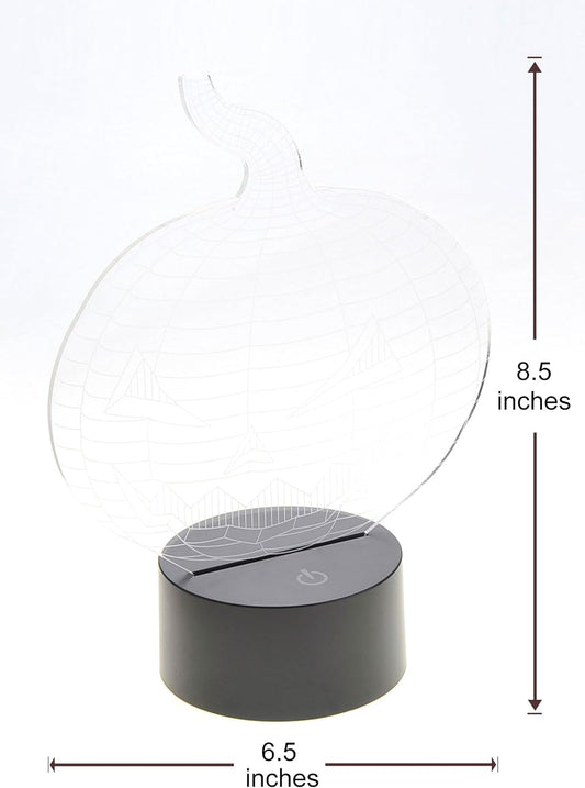 3D LED Night Light Optical Illusion Jack-O'-Lantern Pumpkin, Desk Table Lamp Color Change Multi Effects Functions | 7 Colors USB Powered Birthday & Party Gift