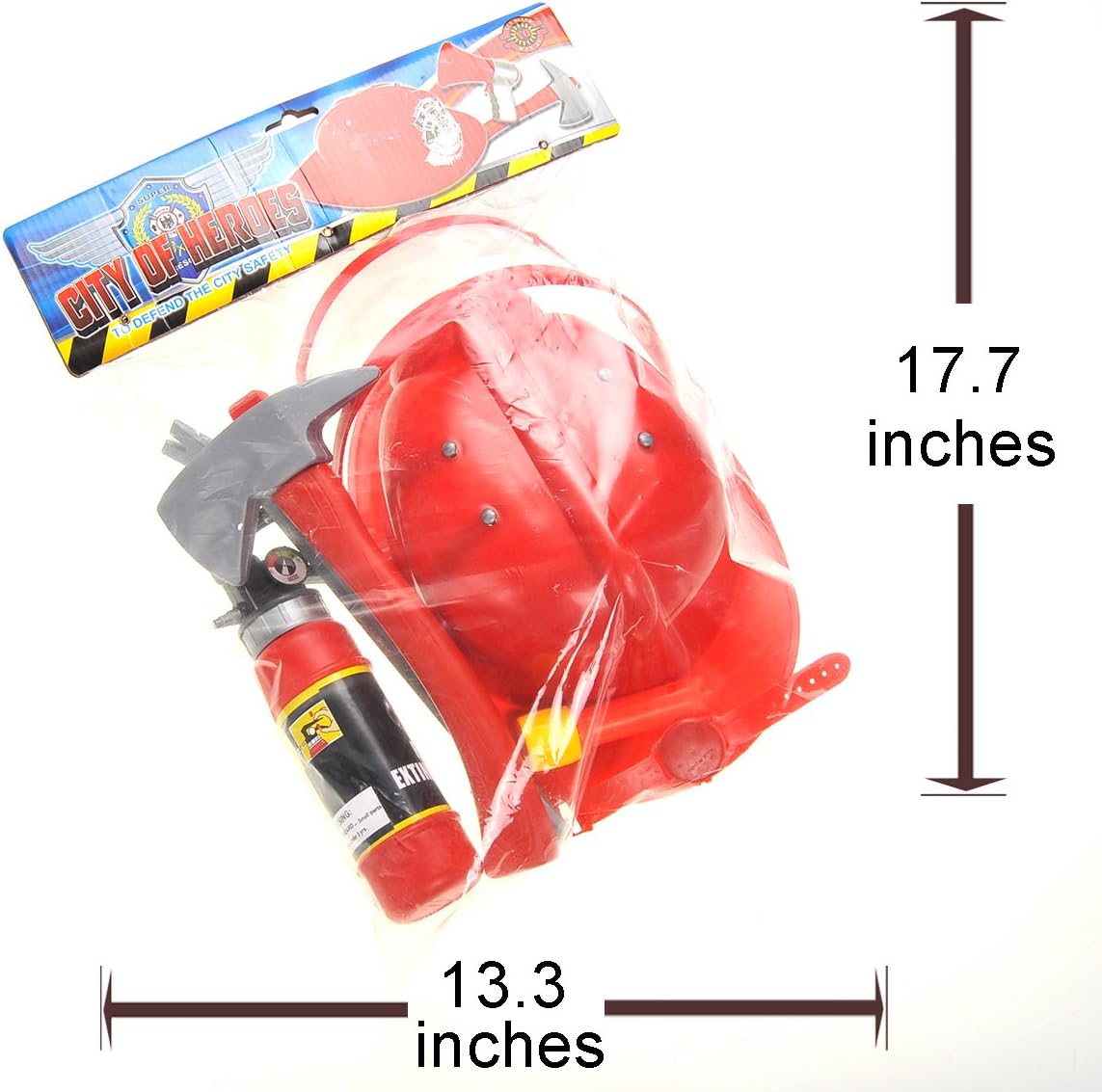 PowerTRC 10 Pcs Kids Firefighter Gear - Fireman Toys for Toddlers 3-5, Including Helmet Accessories