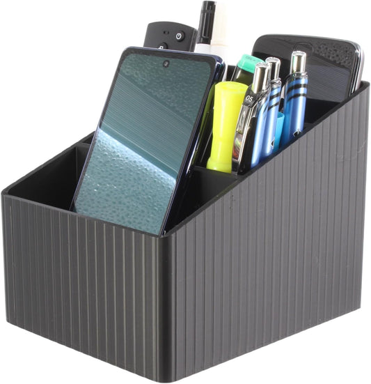 PowerTRC 3D Printed Remote Control Holder – 3-Compartment TV Remote Caddy & Desk Organizer for Living Room, Office, Bedroom – Smooth PLA, Non-Slip Base, No Assembly – Made in USA