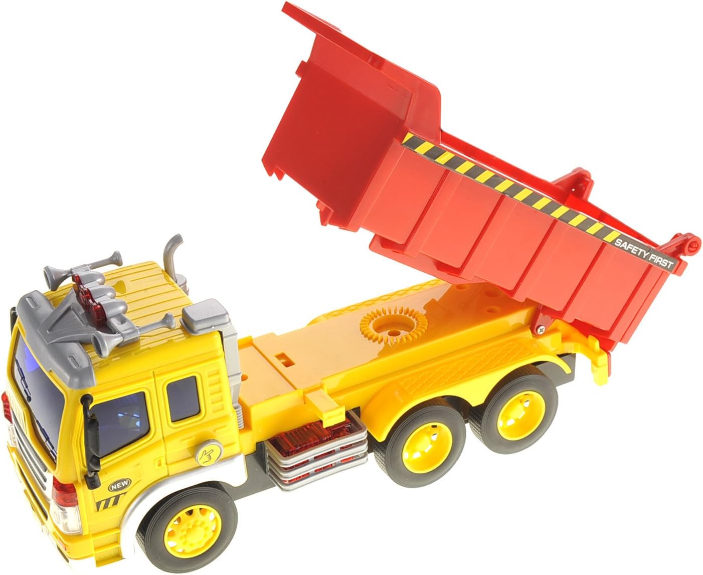 Push & Go Friction Powered Dump Truck Toy with Light and Sound | Realistic Play Tipper Truck Toy Gift for Boys and Girls